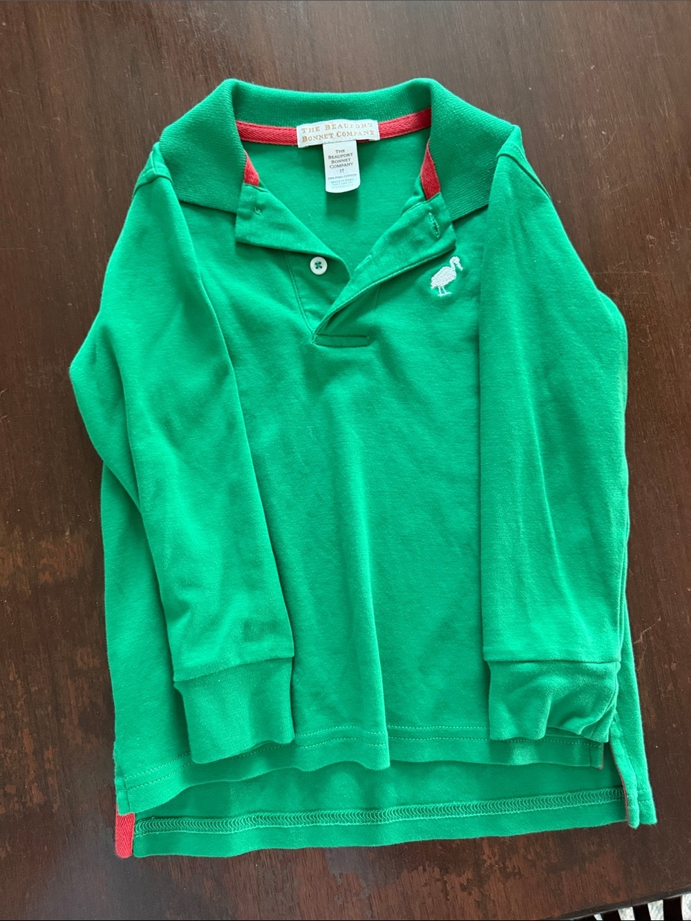 The Beaufort Bonnet Company Boys' Kelly Green Long-Sleeve Polo
